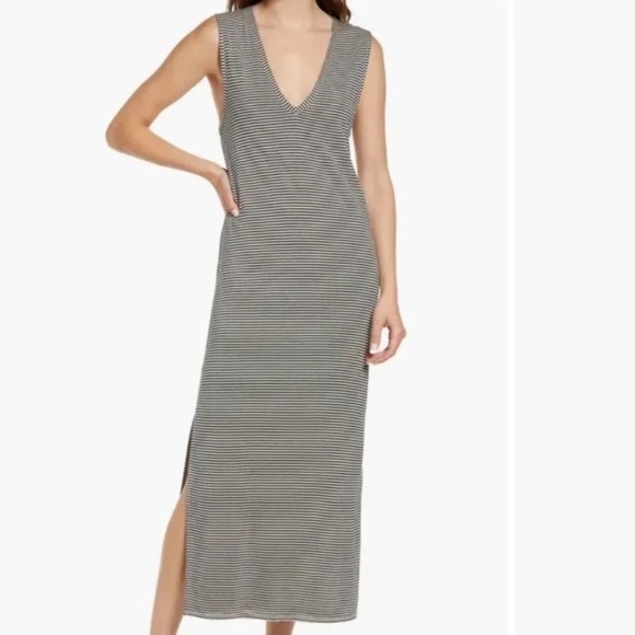 New! Rag & Bone Michal Midi Muscle Dress Navy Stripe 45274 - Picture 3 of 12